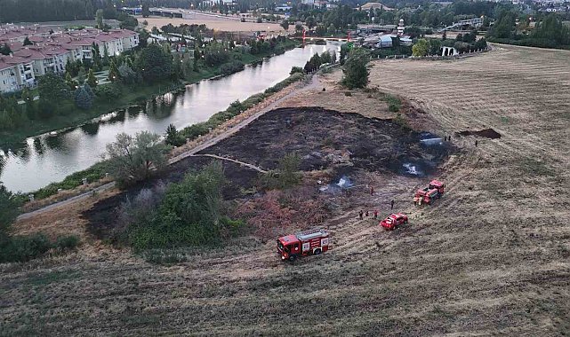 Üç şahsın çıkardığı iddia edilen yangında bin metrekare alan kül oldu