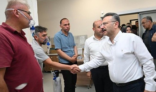 Vali Aksoy, orman yaralılarını ziyaret etti