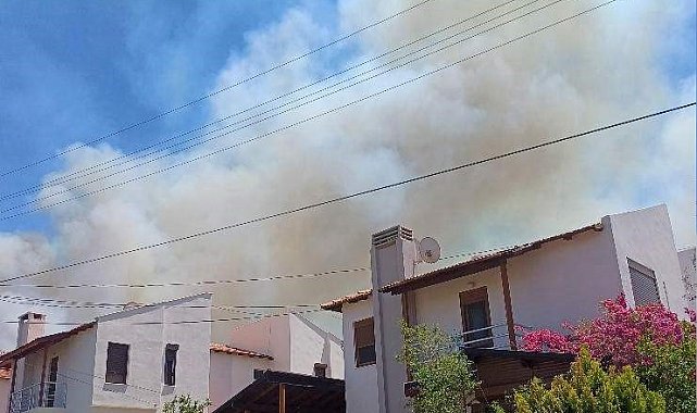 Yangınlar Çeşme'ye sıçradı: Otluk alanda çıkan yangına müdahale sürüyor