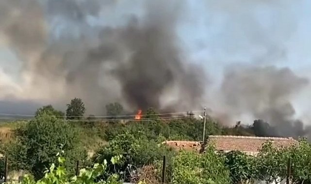 Yerleşim yerine yaklaşan alevler korkuttu