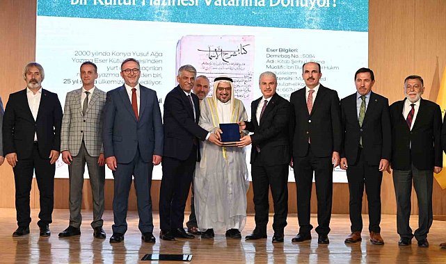 Yurt dışına kaçırılan nadide yazma eserlerden "Kitab Şerhu'l-Esma" yeniden Konya'ya kazandırıldı