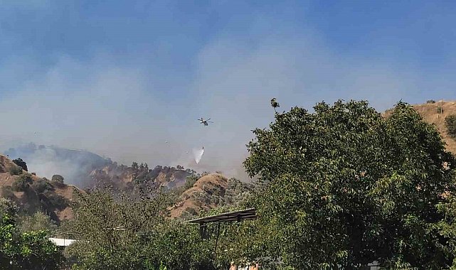 Zirai yangına havadan ve karadan büyük mücadele