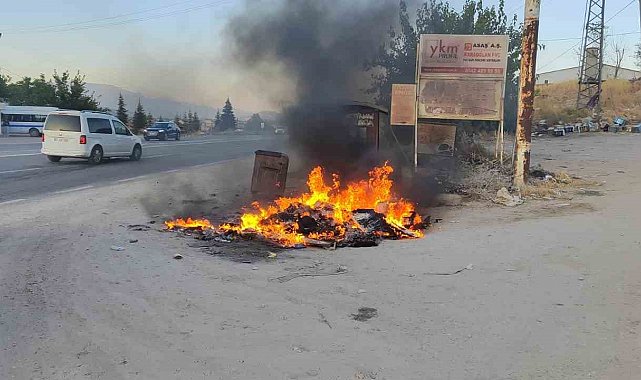 Alev alan kuru otlar söndürüldü