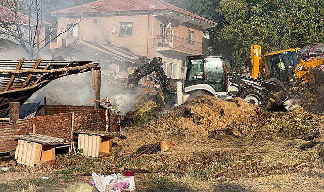 Ankara'da besi çiftliğinde yangın
