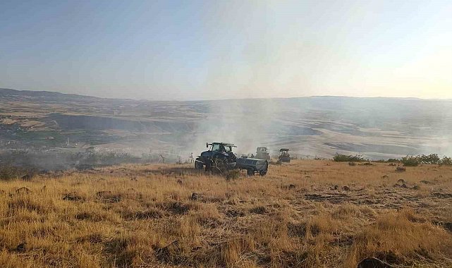 Ankara'da otluk alanda yangın