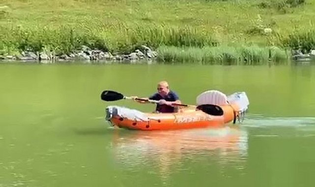 Ardahan'ın gözde rotası Kızıl Göl'de kano keyfi doğayla buluştu