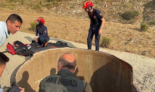 Arnavutköy'de 25 metrelik kuyuya inen bir kişi mahsur kaldı