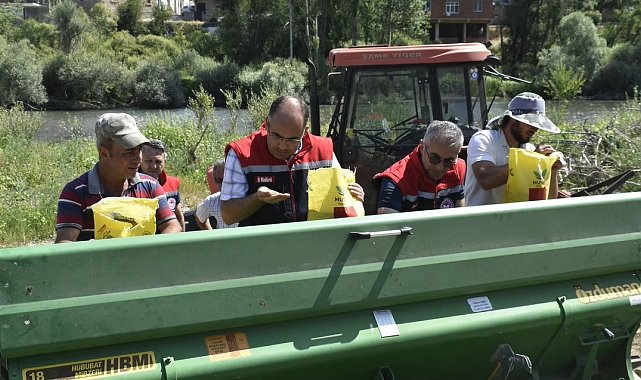 Aslandede köyünde 158 dekar alanda suni mera oluşturuldu