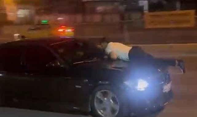 Ataşehir'de kıskançlık krizi: Aracın kaputuna yatıp kalkmadı