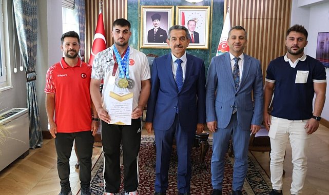 Avrupa rekortmeni Sümen, Vali Ekici ile bir araya geldi