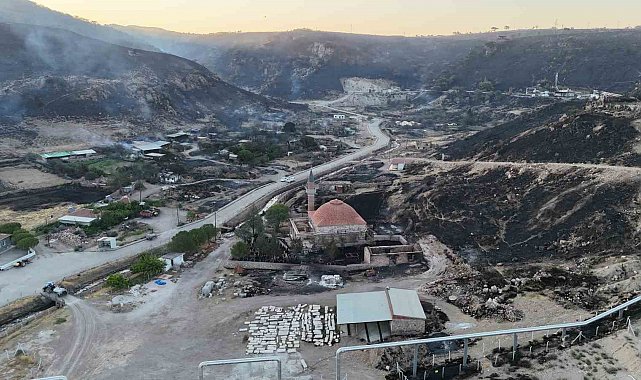 Ayvacık'ta 4 köyün etkilendiği orman yangınında bin 960 futbol sahası büyüklüğünde alan yandı