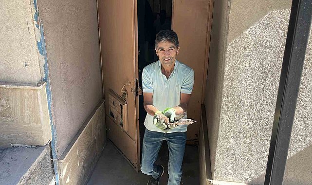 Bahçede bulduğu yavru şahinle kurduğu bağ gönülleri ısıttı