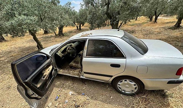 Balıkesir'de çalınan otomobil zeytin tarlasında bulundu