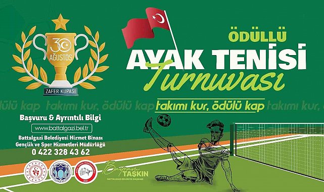 Battalgazi Belediyesi'nden 30 Ağustos'a özel ayak tenisi turnuvası