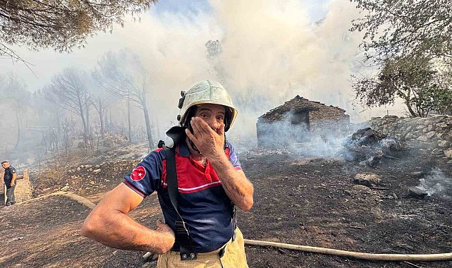 Bergama'da orman yangını: Alevler evlere sıçradı
