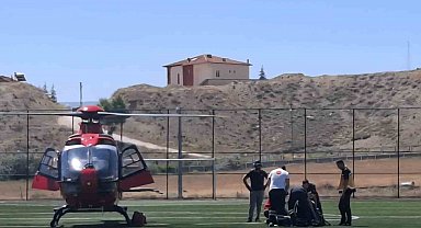 Beyin kanaması geçiren hastanın imdadına ambulans helikopter yetişti