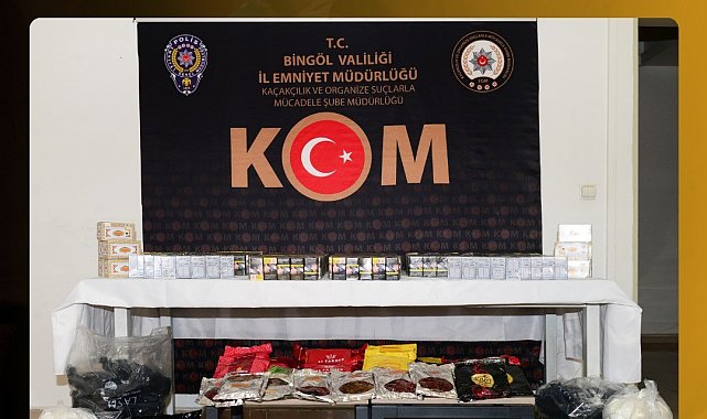 Bingöl'de gümrük kaçağı tütün ve mamülleri ele geçirildi