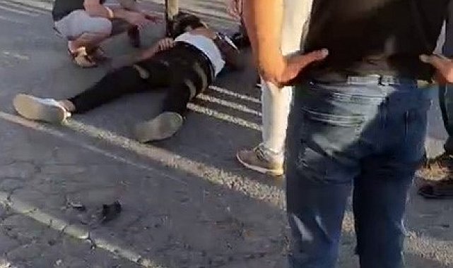 Cadde üzerinde motosiklet ve otomobil çarpıştı: 1 yaralı