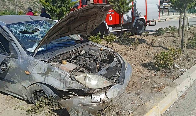 Çorum'da otomobil takla attı: 2 yaralı