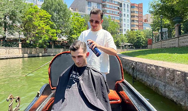 Dükkanda değil su üzerinde saç tıraşı