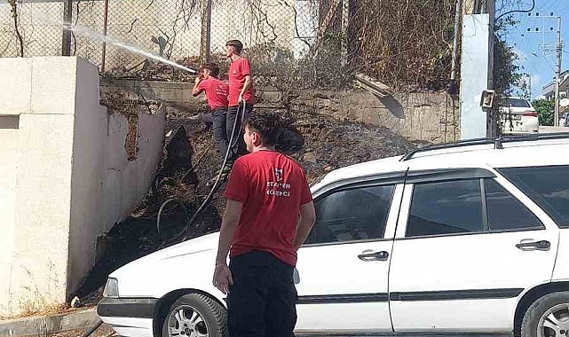 Elektrik direğinde kısa devre yangına sebep oldu
