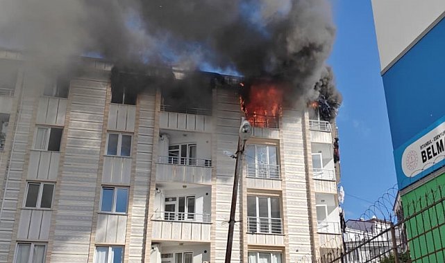 Esenyurt'ta 4 katlı binada çıkan yangın paniğe neden oldu