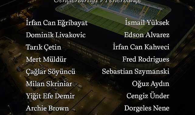 Fenerbahçe'nin Gençlerbirliği maç kadrosu belli oldu