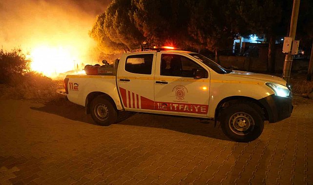 Gömeç'te otluk alandaki yangın kısa sürede söndürüldü