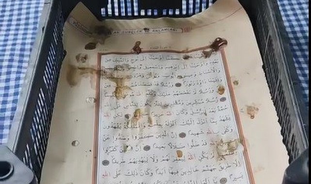 İncir kasasından Kuran-ı Kerim sayfası çıktı