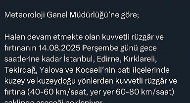İstanbul Valiliği'nden kuvvetli rüzgar ve fırtına uyarısı