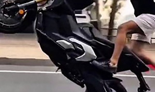 Kasksız ve akrobatik hareketler yapan motosiklet sürücüsüne ceza yağdı