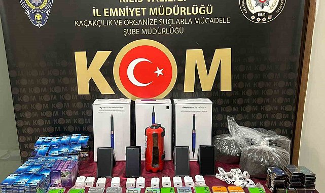 Kilis'te çok sayıda kaçak malzeme ele geçirildi: 3 gözaltı