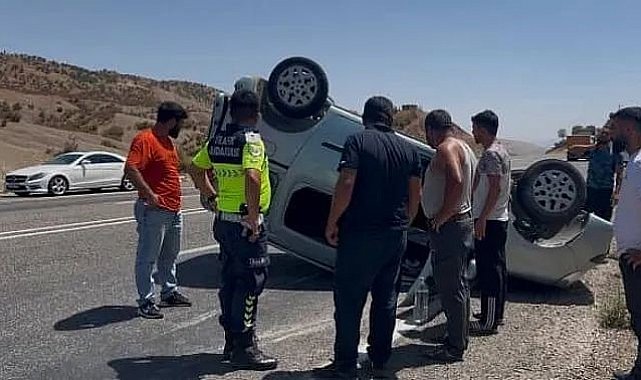 Kontrolden çıkan araç devrildi, emniyet kemeri hayat kurtardı