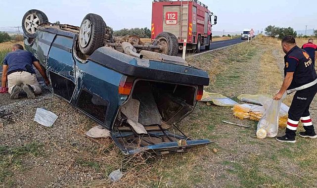 Kontrolden çıkan otomobil takla attı: 1 yaralı