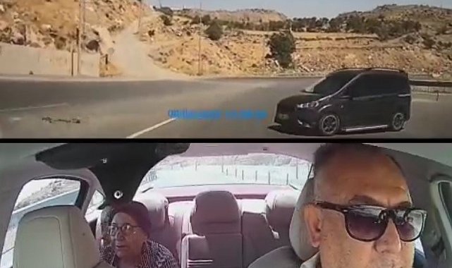 Kontrolsüz şekilde yola çıkan aracın kaza yaptığı anlar kamerada