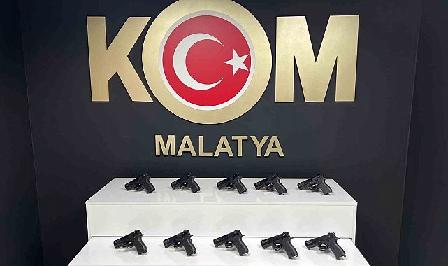 Malatya'da yolcu otobüsünde 10 ruhsatsız tabanca ele geçirildi