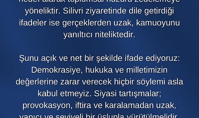 Okandan: "Özel'in açıklamaları toplumsal huzuru zedelemeye yöneliktir"