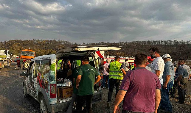 Orhaneli Belediyesi'nden yangın bölgesine tam destek