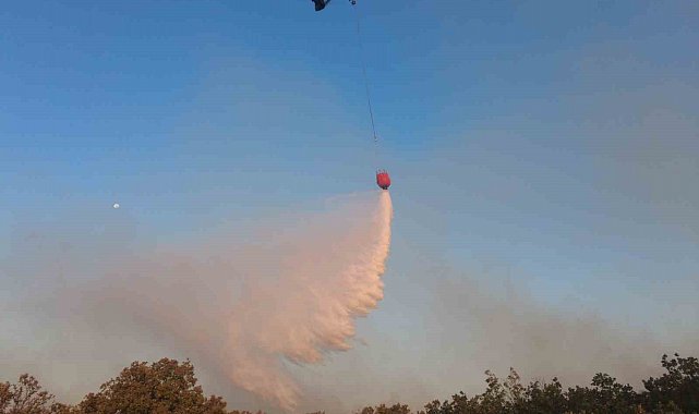 Orman yangınına havadan müdahale başladı