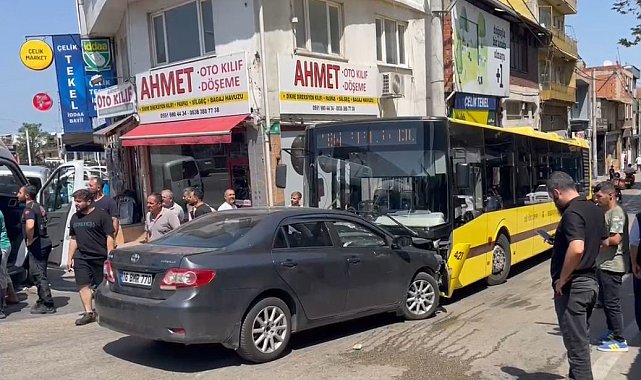 Otomobil, belediye otobüsüyle çarpıştı: 1'i çocuk 6 yaralı
