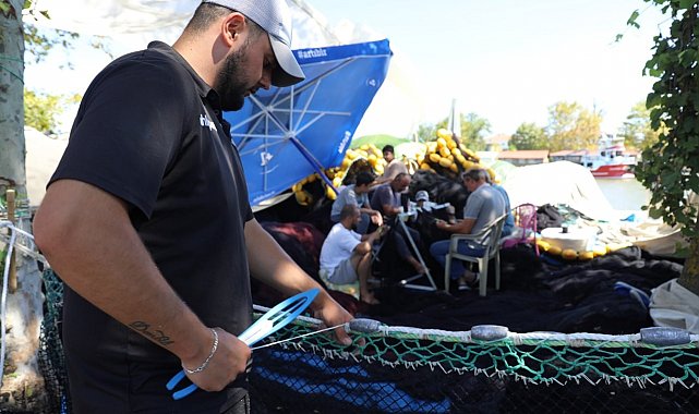 Palamuttan ümidini kesen balıkçılar, ağlarını hamsi için onardı