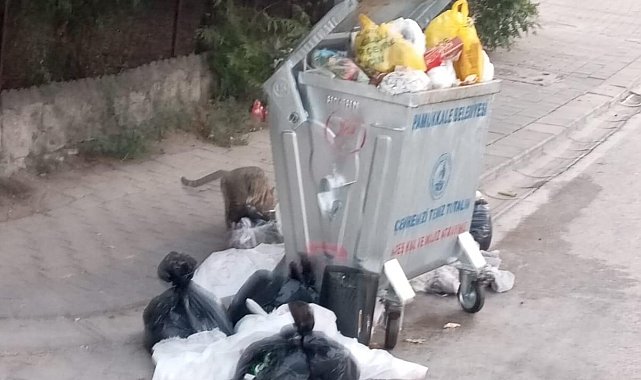 Pamukkale'de çöp dağları