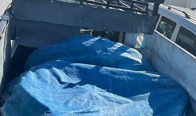 Pikap kasasında tente altında taşınan göçmenler yakalandı