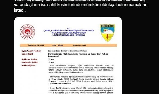 Sakarya kıyılarında fırtına uyarısı