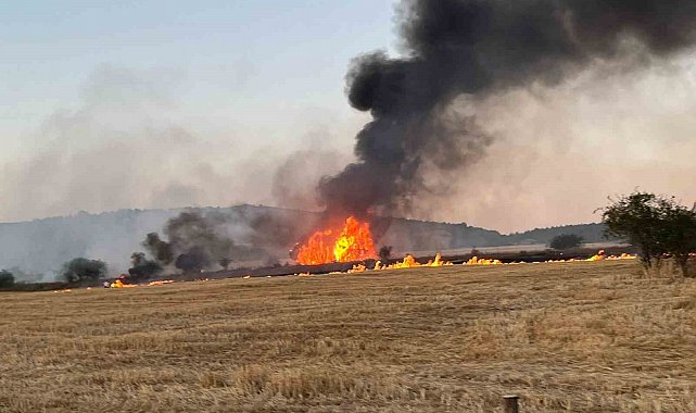Saman yüklü kamyon alev alev yandı