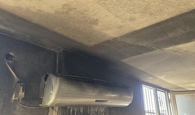 Silvan'da taziyeevinde klimadan yangın çıktı