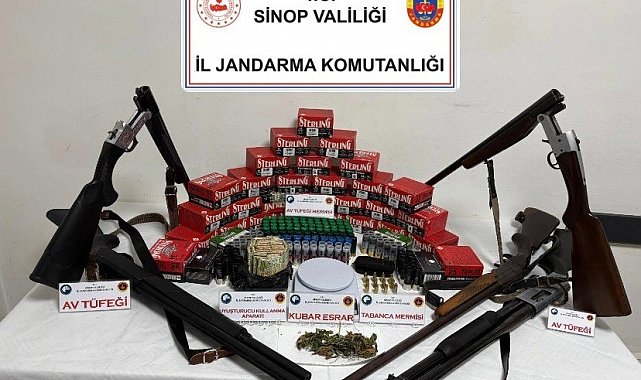 Sinop'ta uyuşturucu ve silah operasyonu