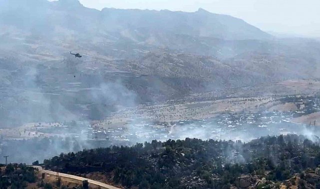 Şırnak'ta örtü yangınına havadan ve karadan müdahale