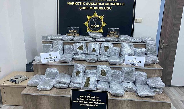 Siverek'te 28 kilo skunk ele geçirildi: 2 tutuklama