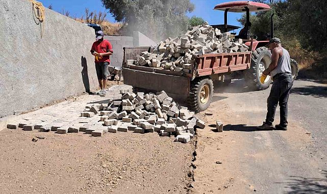 Sultanhisar'da yol genişletme çalışmaları sürüyor